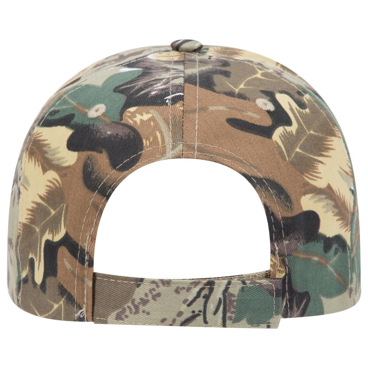 Rear View of 320734 - Kha/Brn/Lt.Ol.Grn OTTO CAP Camouflage 6 Panel Low Profile Baseball Cap