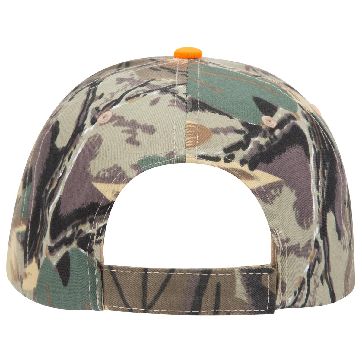 Rear View of 320734 - Kha/Brn/Lt.Ol.Grn OTTO CAP Camouflage 6 Panel Low Profile Baseball Cap