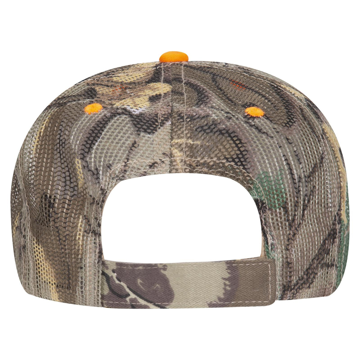 Rear View of 320734 - Kha/Brn/Lt.Ol.Grn OTTO CAP Camouflage 6 Panel Low Profile Mesh Back Trucker Hat