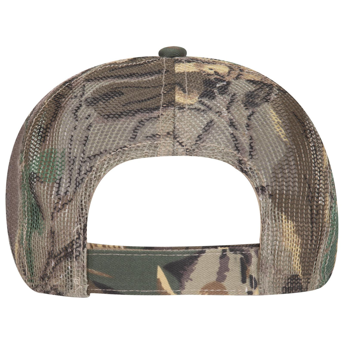 Rear View of 320734 - Kha/Brn/Lt.Ol.Grn OTTO CAP Camouflage 6 Panel Low Profile Mesh Back Trucker Hat