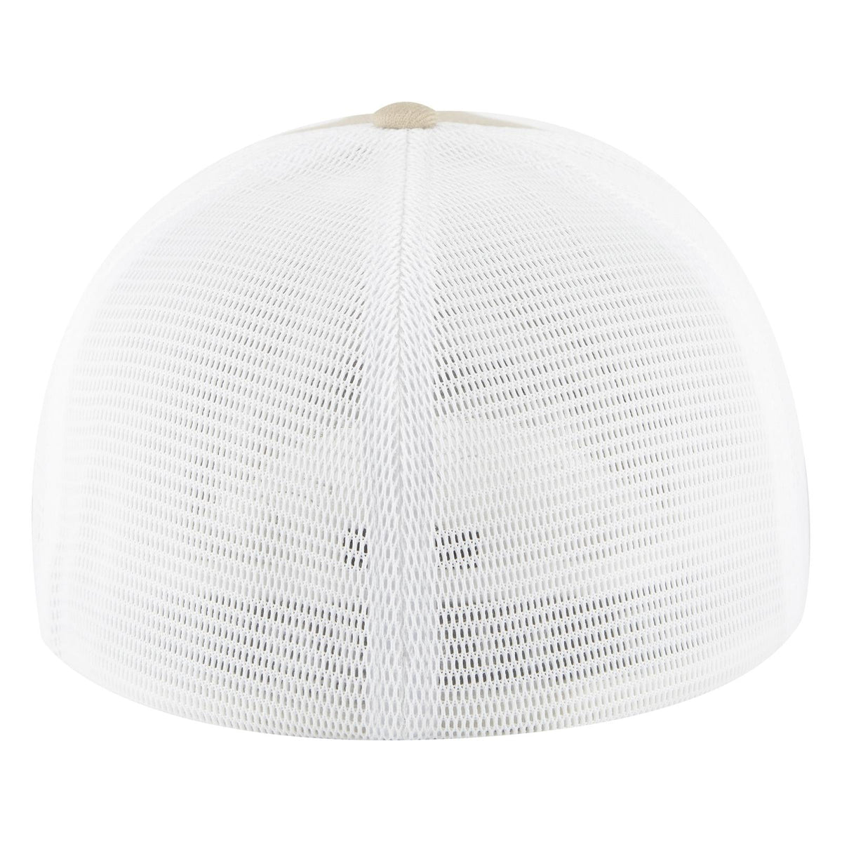 Rear View of 3216 - Kha/Wht OTTO CAP "OTTO FLEX" Fitted 6 Panel Low Profile Mesh Back Trucker Hat
