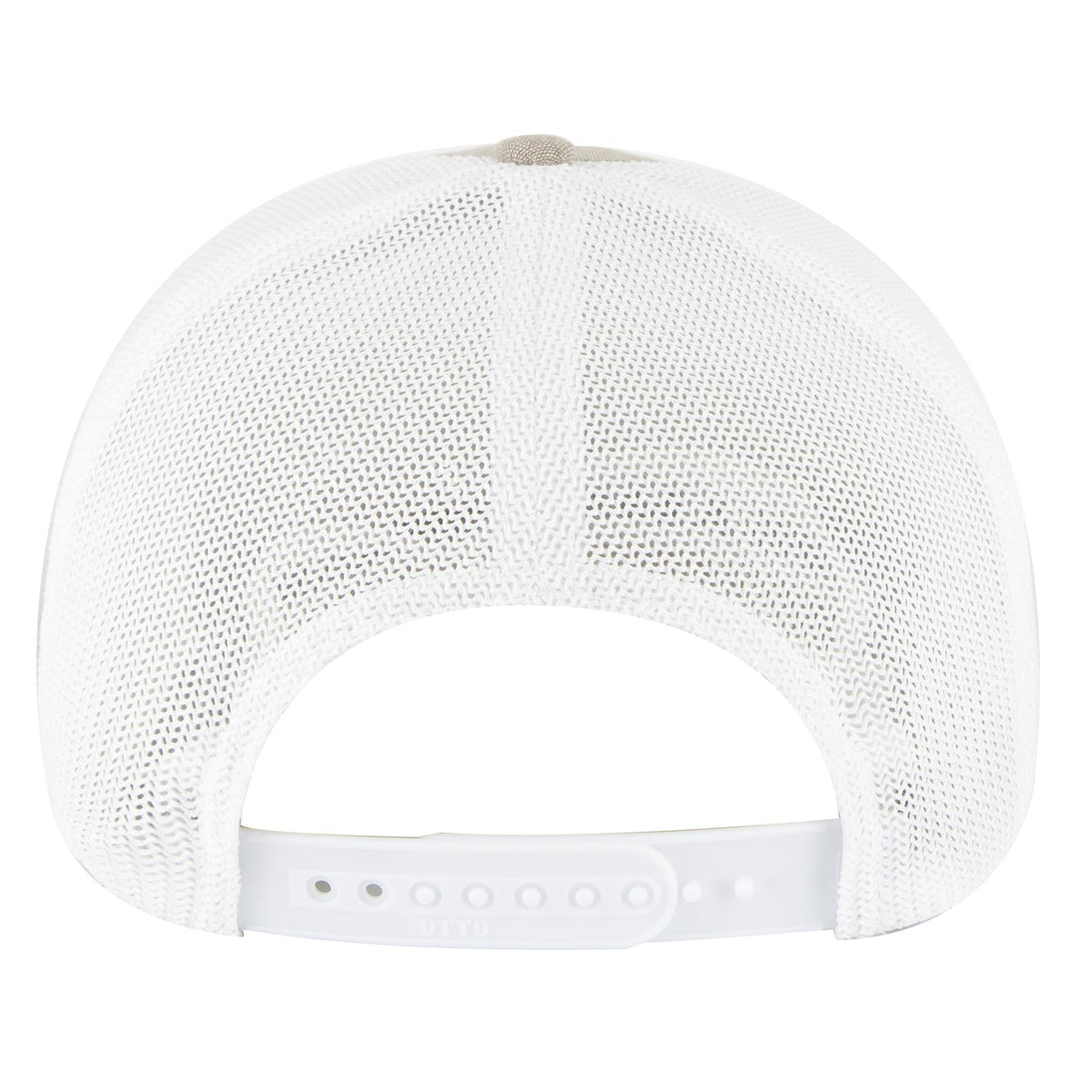 Rear View of 3216C - Khk/Wht OTTO CAP "OTTO COMFY FIT" 6 Panel Low Profile Mesh Back Trucker Hat