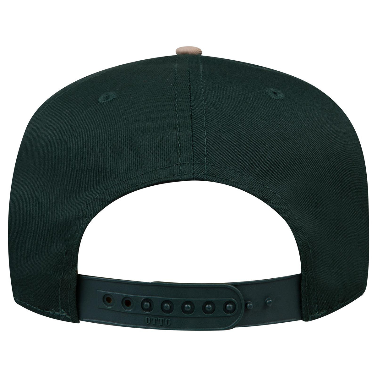 Rear View of 3217 - Kha/Dk.Grn OTTO CAP 5 Panel Mid Profile Baseball Cap