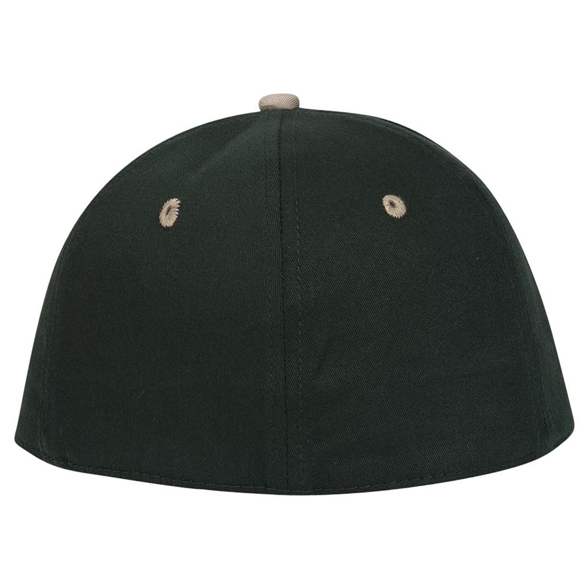 Rear View of 321717 - Kha/Dk.Grn/Dk.Grn OTTO CAP "OTTO FLEX" Fitted 6 Panel Low Profile Baseball Cap