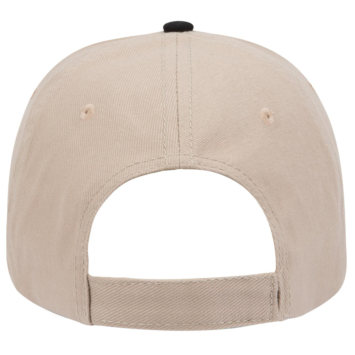 Rear View of 323203 - Kha/Kha/Blk OTTO CAP 6 Panel Low Profile Baseball Cap