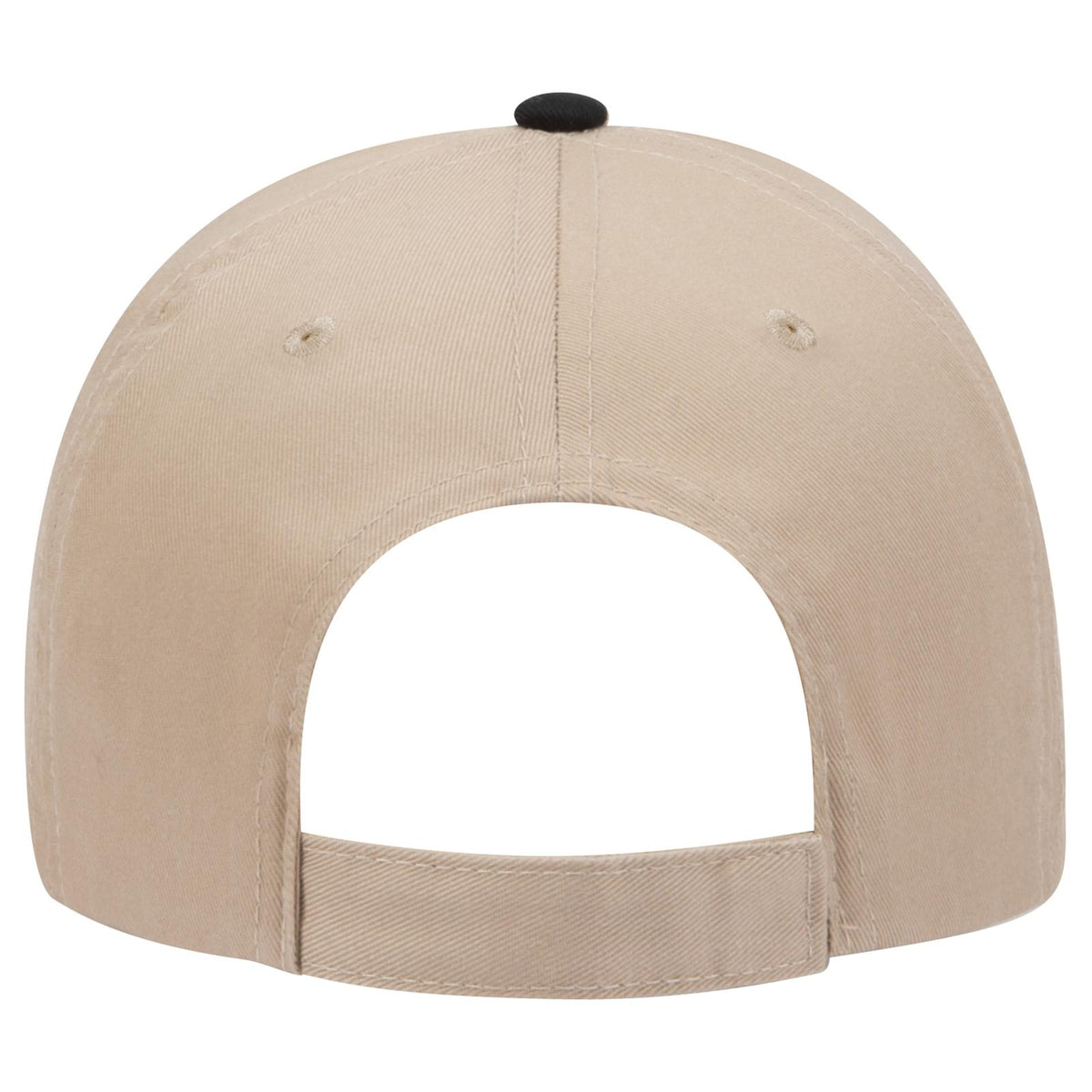 Rear View of 323203 - Kha/Kha/Blk OTTO CAP 6 Panel Low Profile Baseball Cap