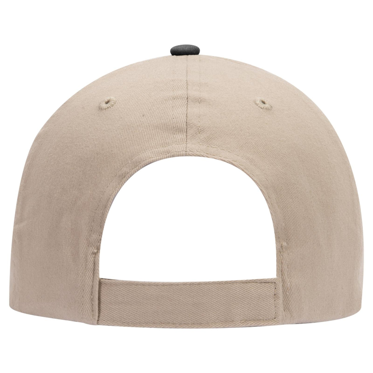 Rear View of 323203 - Kha/Kha/Blk OTTO CAP 6 Panel Low Profile Baseball Cap