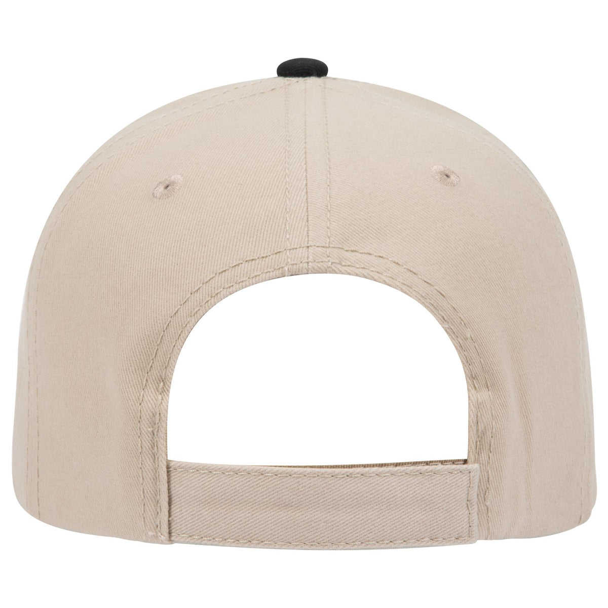 Rear View of 323203 - Kha/Kha/Blk OTTO CAP 6 Panel Low Profile Baseball Cap