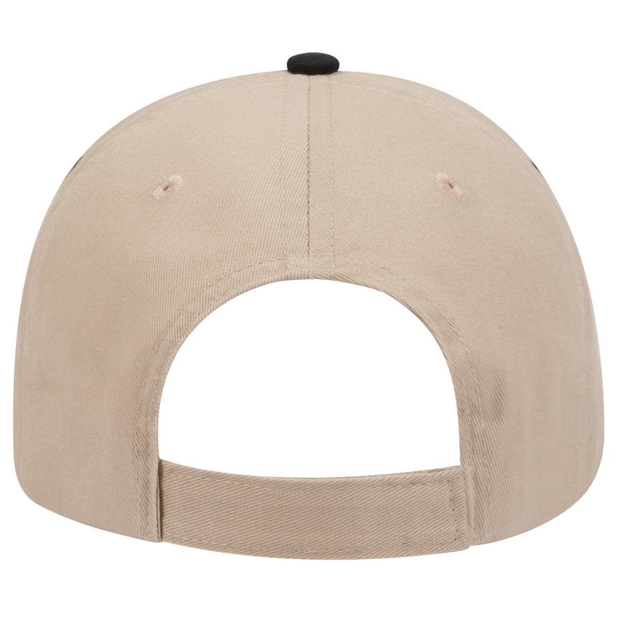 Rear View of 323203 - Kha/Kha/Blk OTTO CAP 6 Panel Low Profile Baseball Cap