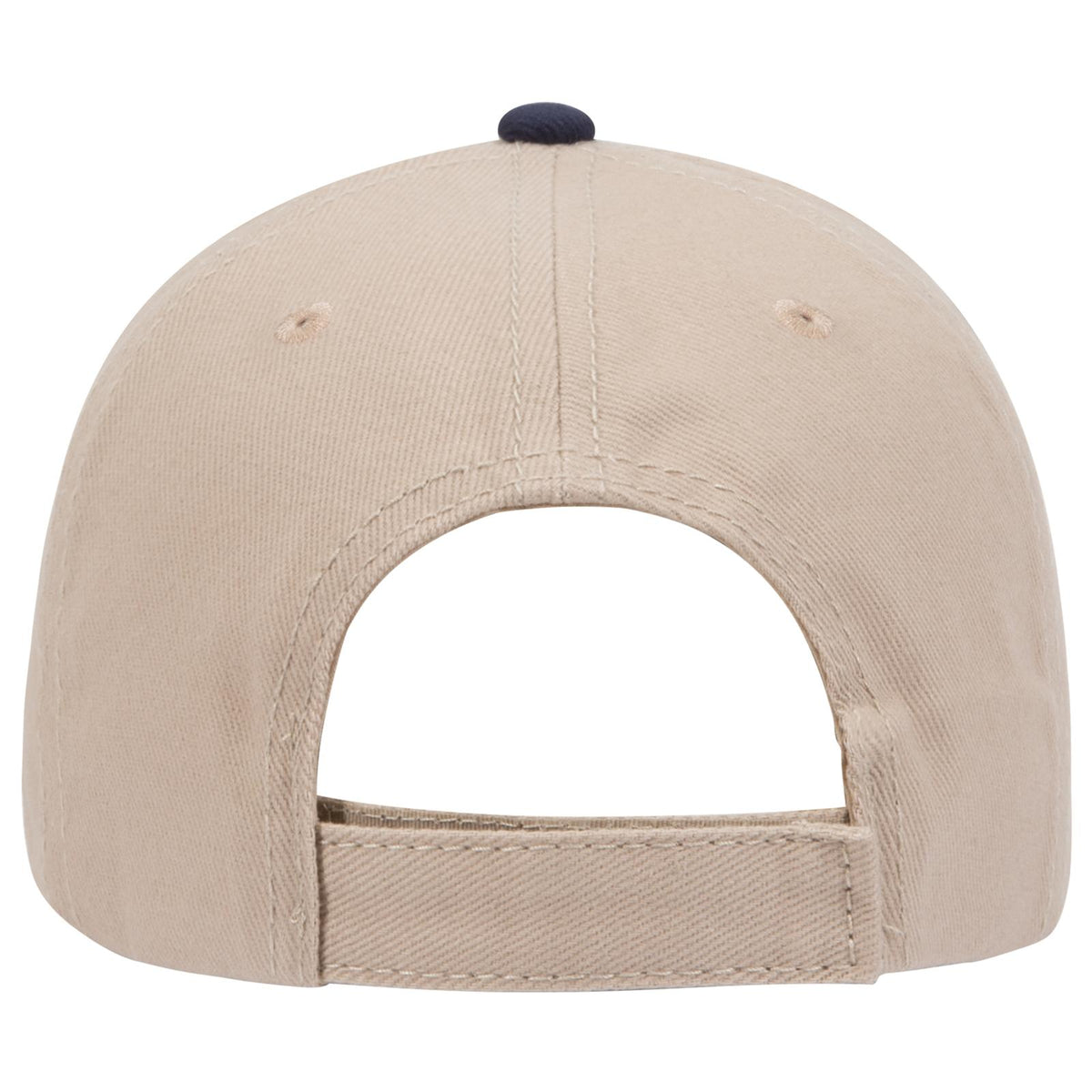 Rear View of 323204 - Kha/Kha/Nvy OTTO CAP 6 Panel Low Profile Baseball Cap