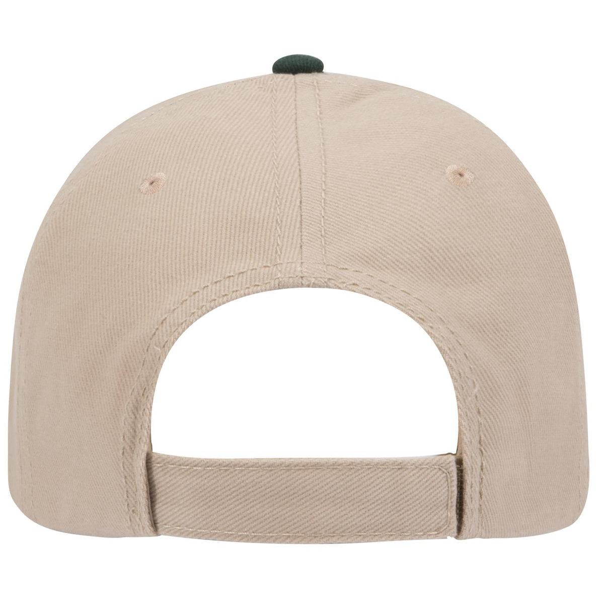 Rear View of 323217 - Kha/Kha/Dk.Grn OTTO CAP 6 Panel Low Profile Baseball Cap