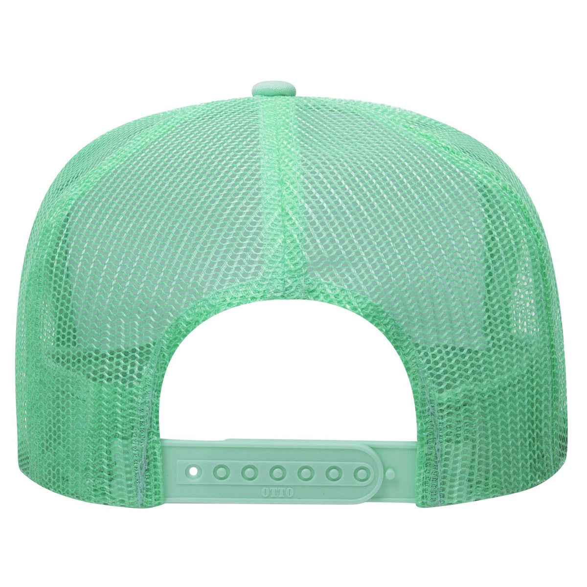 Rear View of 381638 - Sm Grn/Wht/Sm Grn OTTO CAP 5 Panel High Crown Mesh Back Trucker Hat