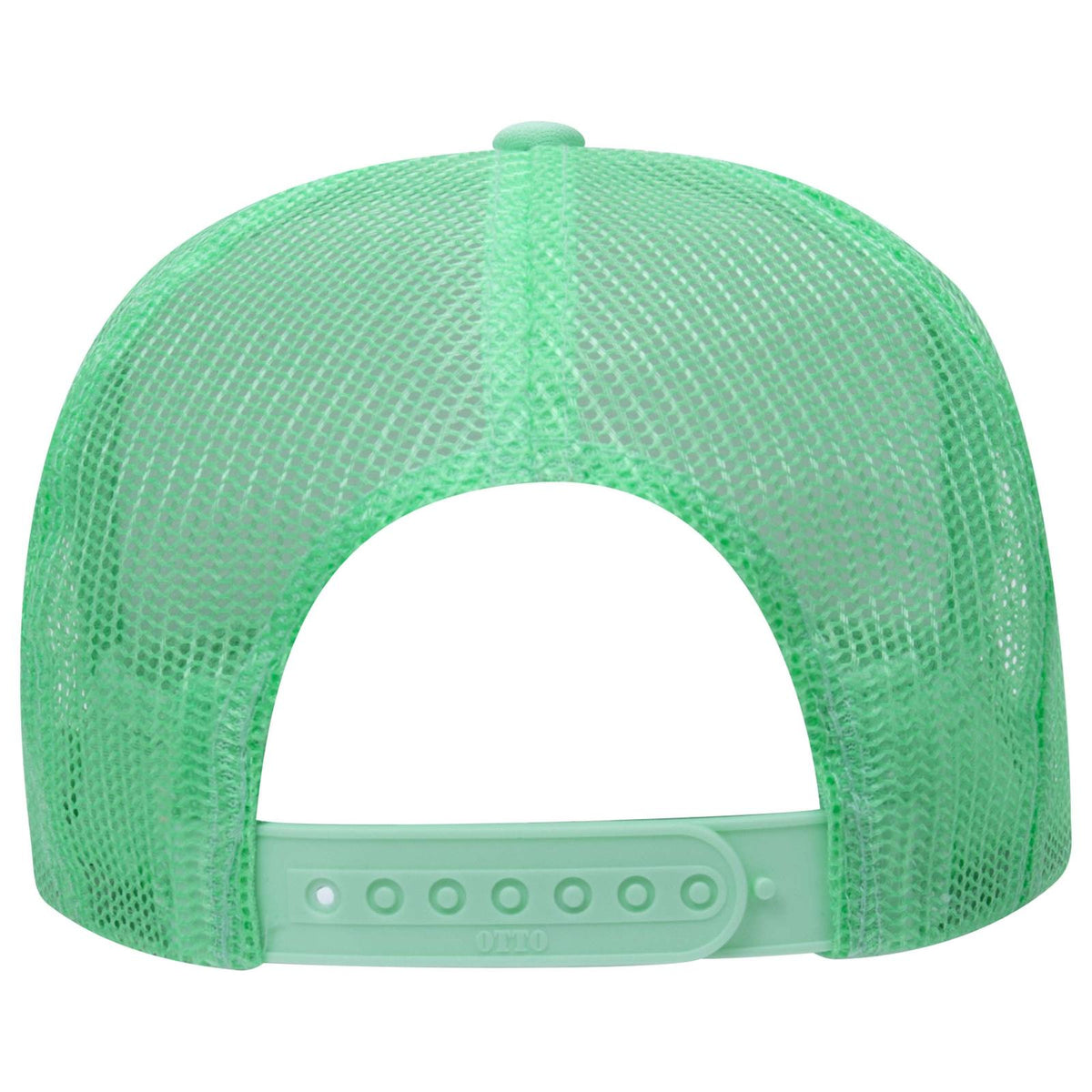 Rear View of 381638 - Sm Grn/Wht/Sm Grn OTTO CAP 5 Panel High Crown Mesh Back Trucker Hat
