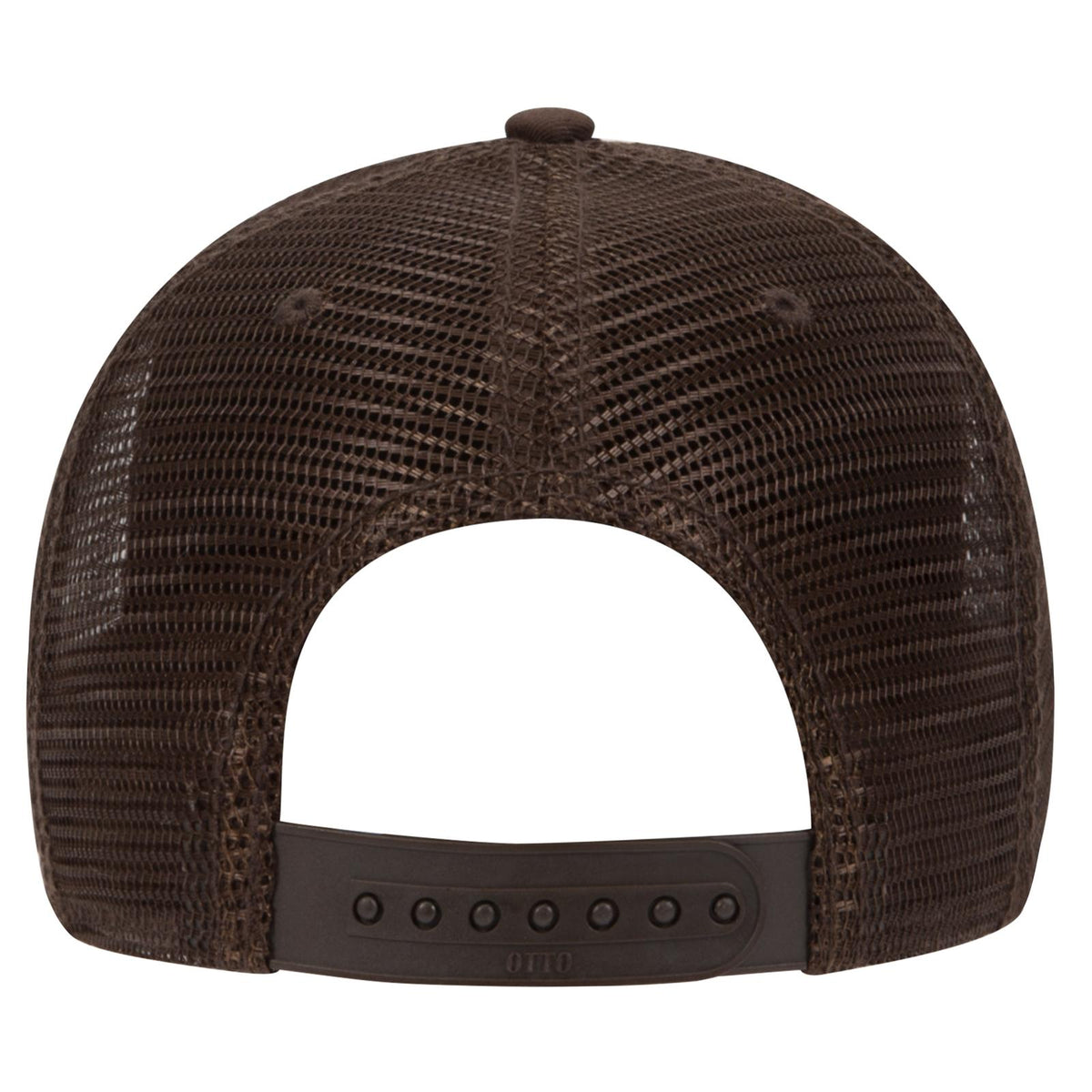 Rear View of 3911239 - D.Brn/Cork/D.Brn OTTO CAP 6 Panel Low Profile Mesh Back Trucker Hat