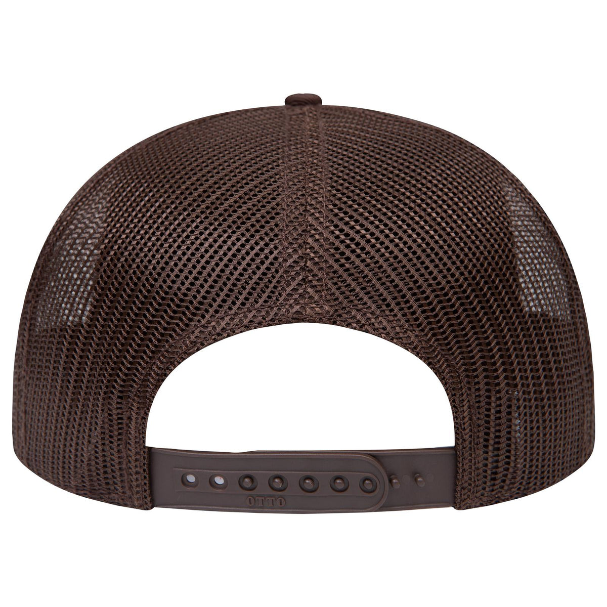 Rear View of 3911239 - D.Brn/Cork/D.Brn OTTO CAP "OTTO SNAP" 5 Panel Pro Style Mesh Back Trucker Snapback Hat