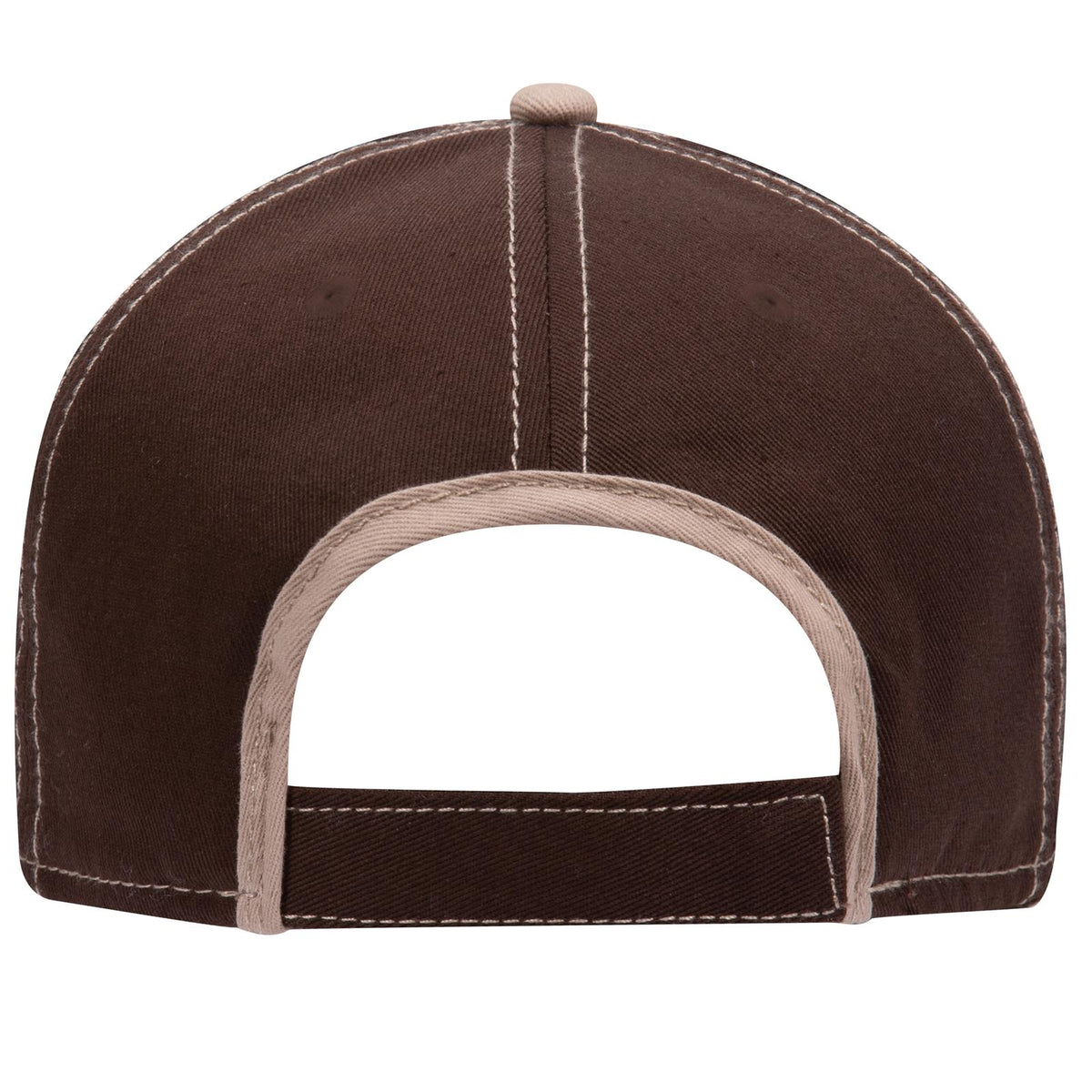 Rear View of 3932 - Dk.Brn/Kha OTTO CAP 6 Panel Low Profile Baseball Cap