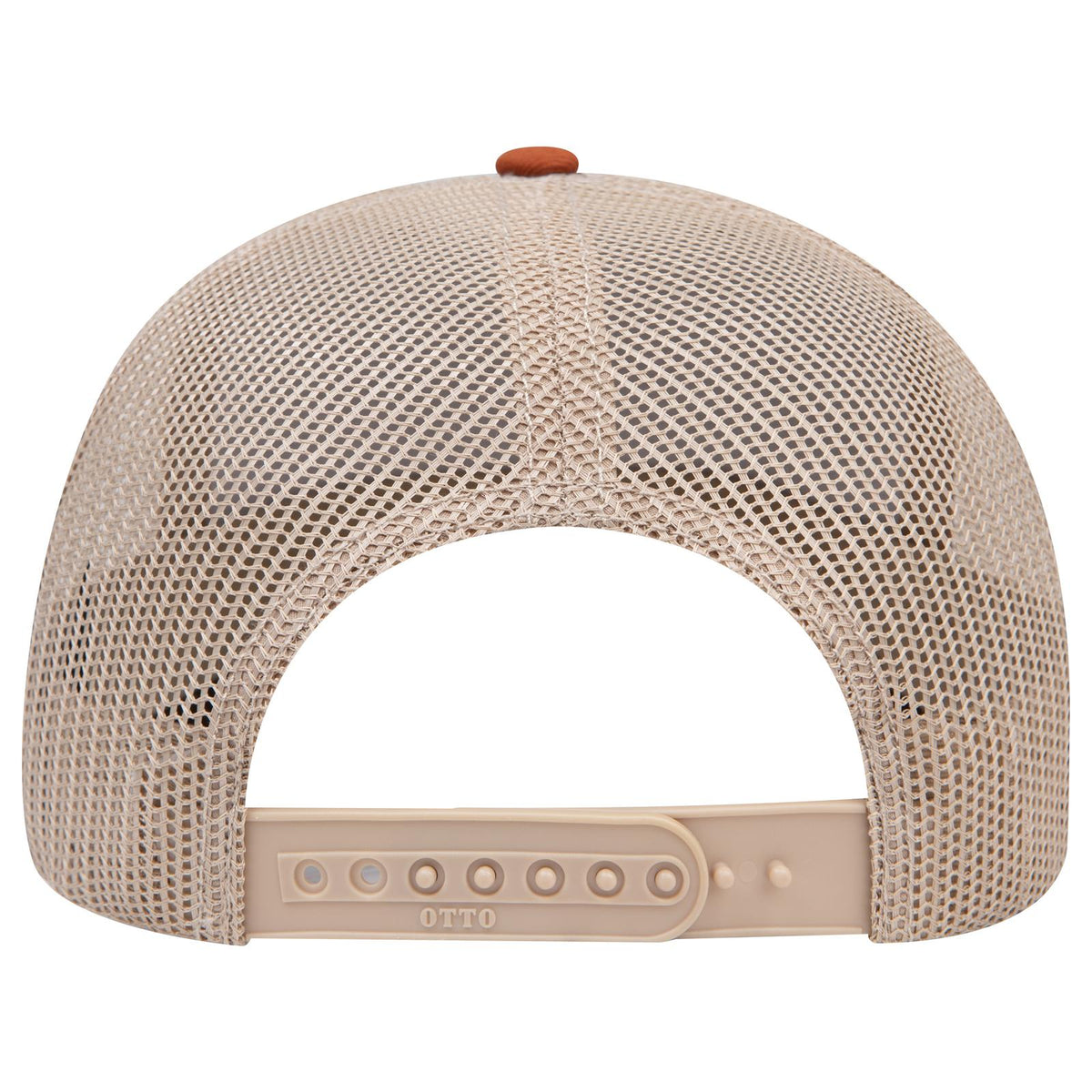 Rear View of 444432 - Tx.Org/Tx.Org/Kha OTTO CAP 6 Panel Mid Profile Mesh Back Trucker Hat