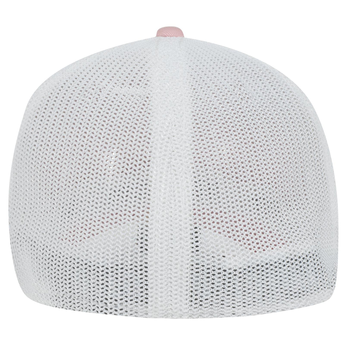 Rear View of 505016 - Pnk/Pnk/Wht OTTO CAP "OTTO FLEX" Fitted 6 Panel Low Profile Mesh Back Trucker Hat