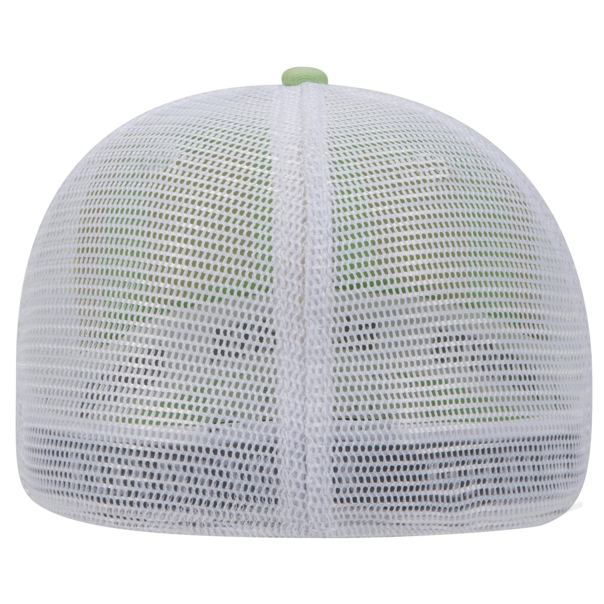 Rear View of 666616 - Lime/Lime/Wht OTTO CAP "OTTO FLEX" Fitted 6 Panel Low Profile Mesh Back Trucker Hat