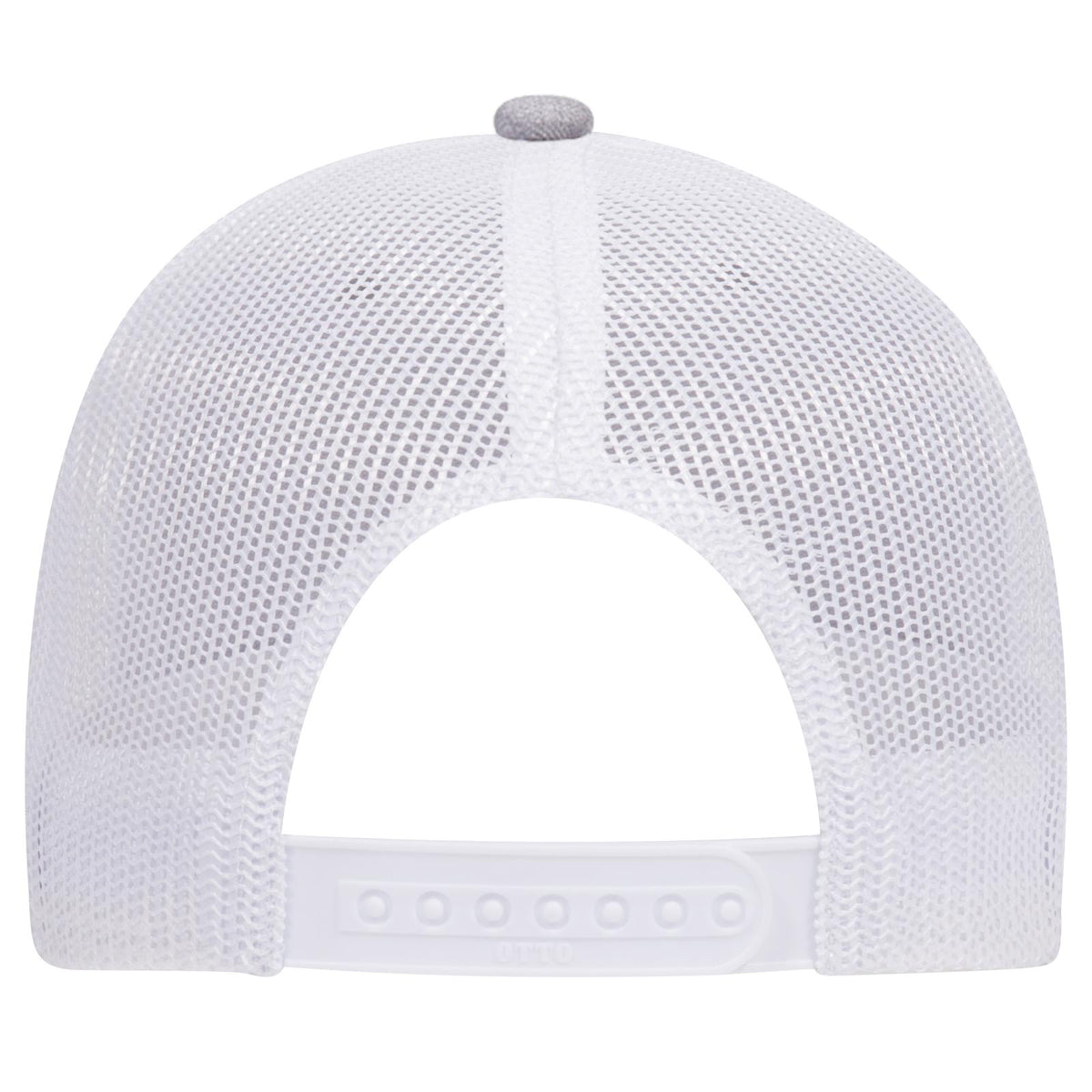 Rear View of 740116 - HeatherGray/Royal/White OTTO CAP 6 Panel Low Profile Mesh Back Trucker Hat