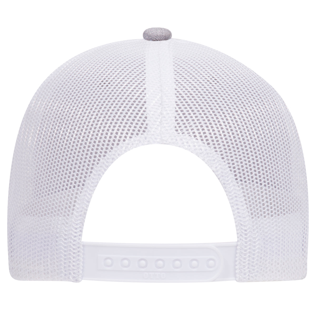 Rear View of 740116 - HeatherGray/Royal/White OTTO CAP 6 Panel Low Profile Mesh Back Trucker Hat