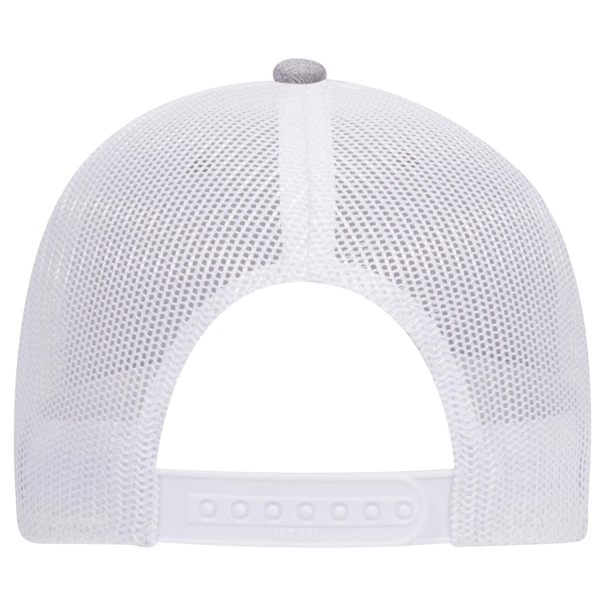 Rear View of 740316 - HeatherGray/Black/White OTTO CAP 6 Panel Low Profile Mesh Back Trucker Hat