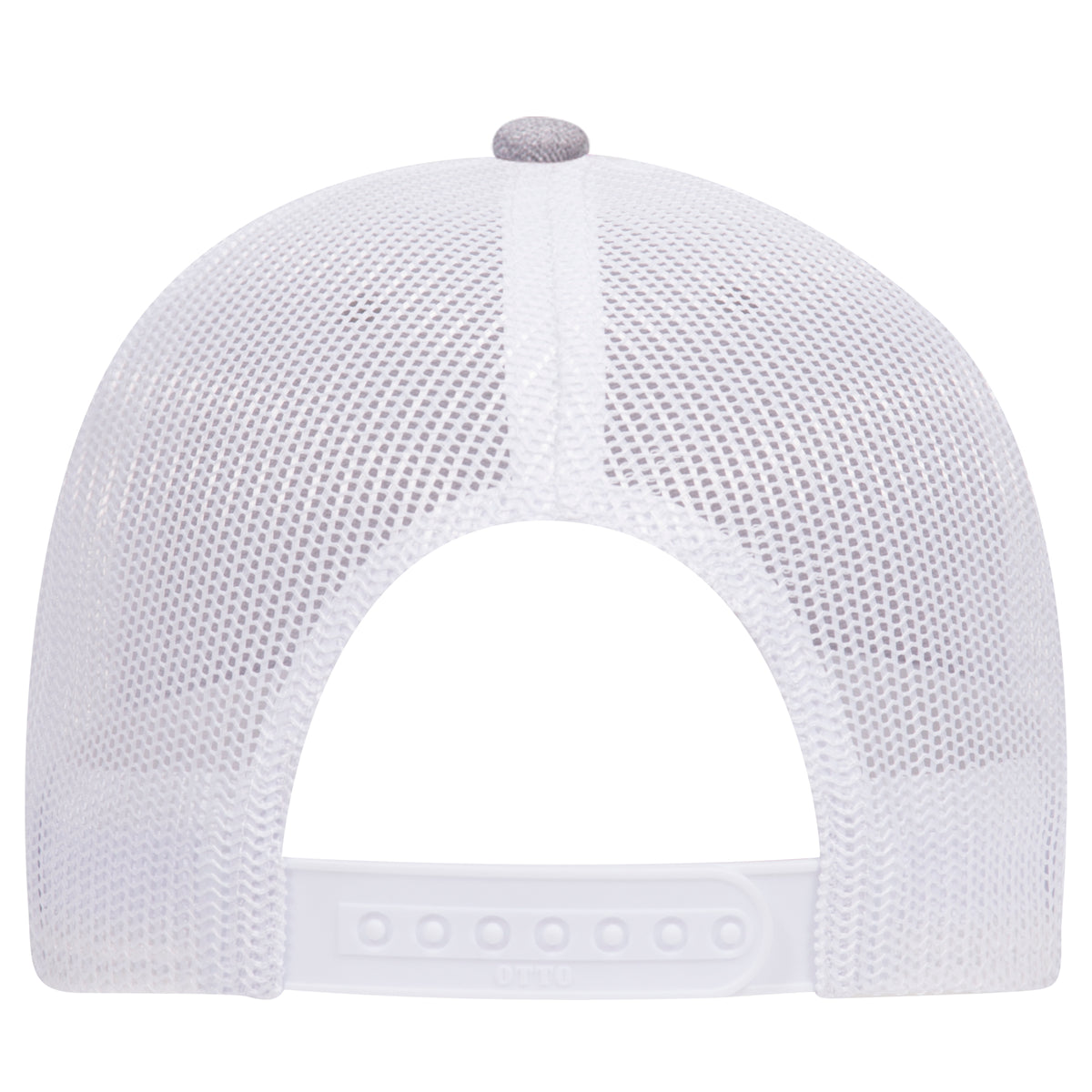 Rear View of 741016 - HeatherGray/Maroon/White OTTO CAP 6 Panel Low Profile Mesh Back Trucker Hat