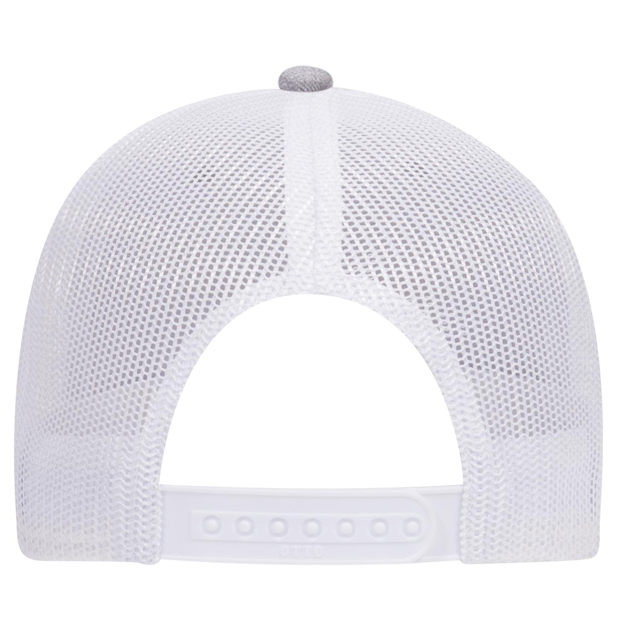 Rear View of 741016 - HeatherGray/Maroon/White OTTO CAP 6 Panel Low Profile Mesh Back Trucker Hat