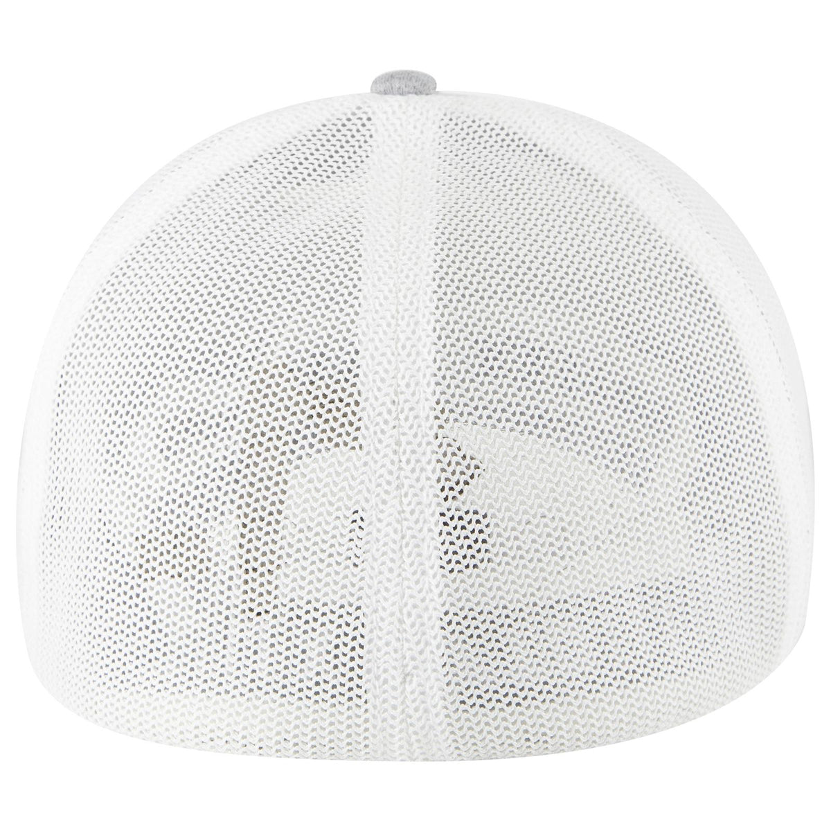 Rear View of 7416A - Ht.Gry/Wht OTTO CAP "OTTO FLEX" Fitted 6 Panel Low Profile Mesh Back Trucker Hat