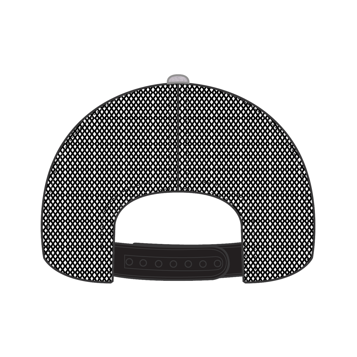 Rear View of 742503 - Ht.Gray/Char.Gray/Blk OTTO CAP 6 Panel Low Profile Mesh Back Trucker Hat