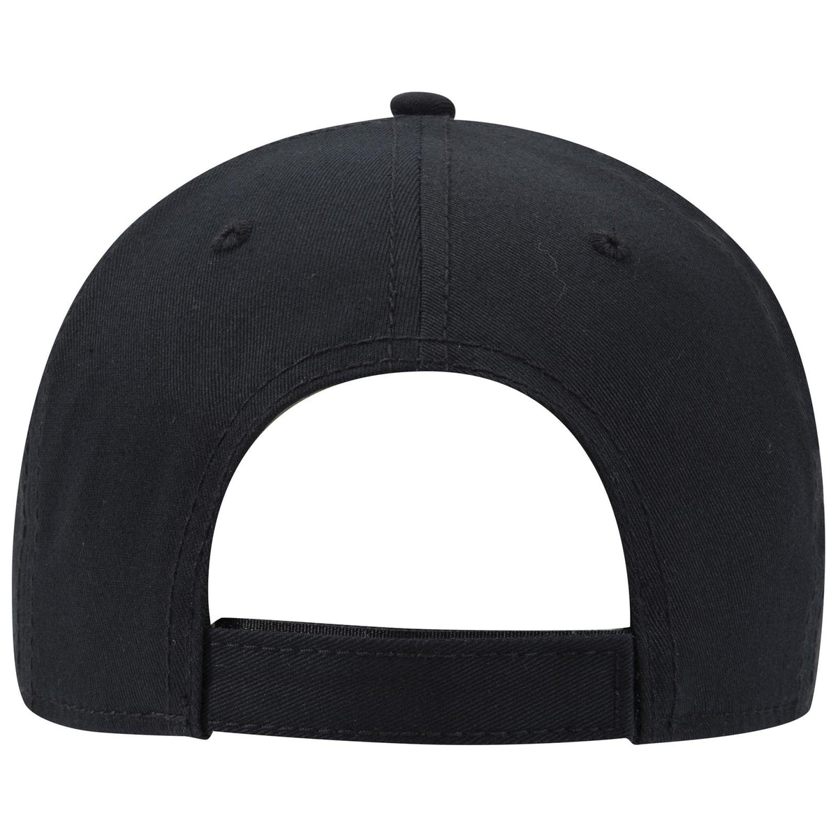 Rear View of 8003 - Hth.Blk/Blk OTTO CAP "OTTO COMFY FIT" 6 Panel Low Profile Baseball Cap