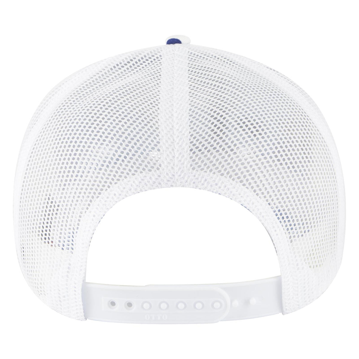 Rear View of 9710416 - Aqu/Lk.Blu/Wht OTTO CAP Camouflage 6 Panel Low Profile Mesh Back Trucker Hat