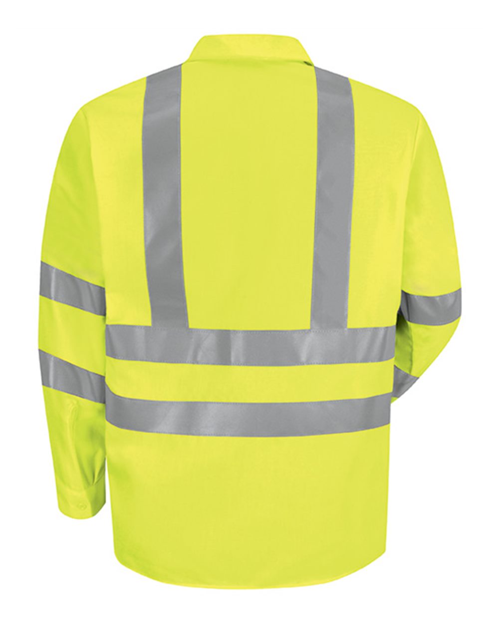 Front View of AB-Fluorescent Yellow/ Green High Visibility Work Shirt Tall Sizes - SS14HVT