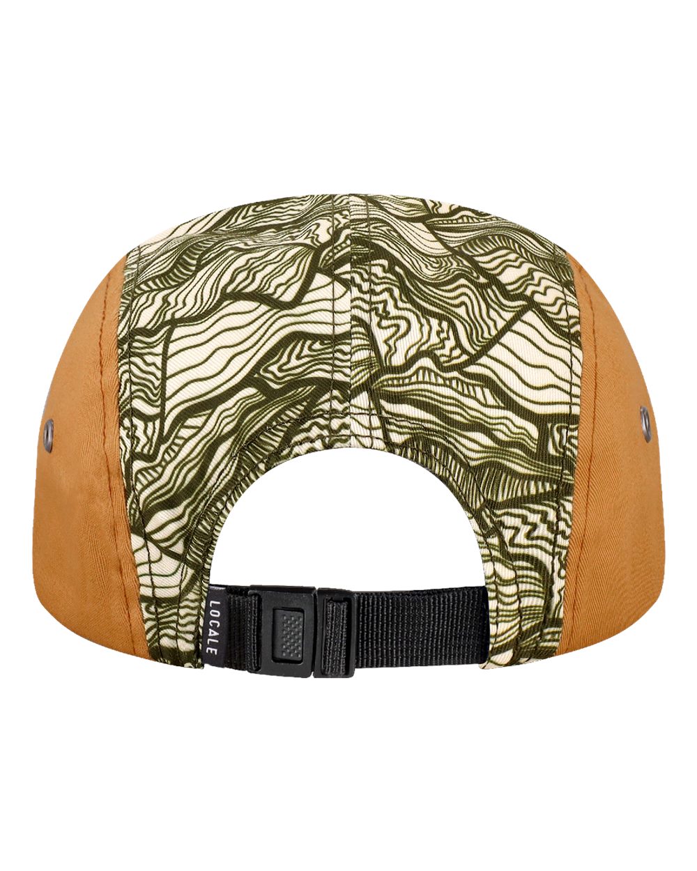 Rear View of Abstract Mountains Five-Panel Camper Hat - CAMPER