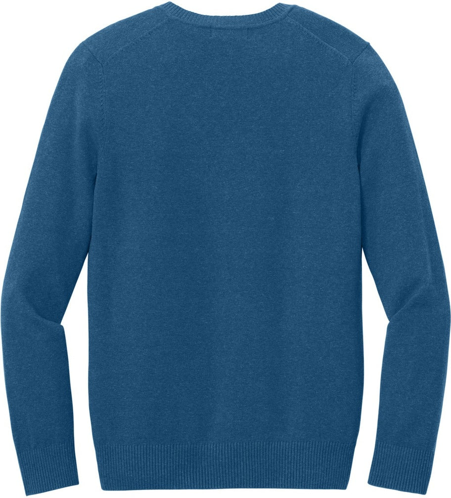 Front View of AegeanBlHt Port Authority Women's Easy Care V-Neck Sweater LSW2850