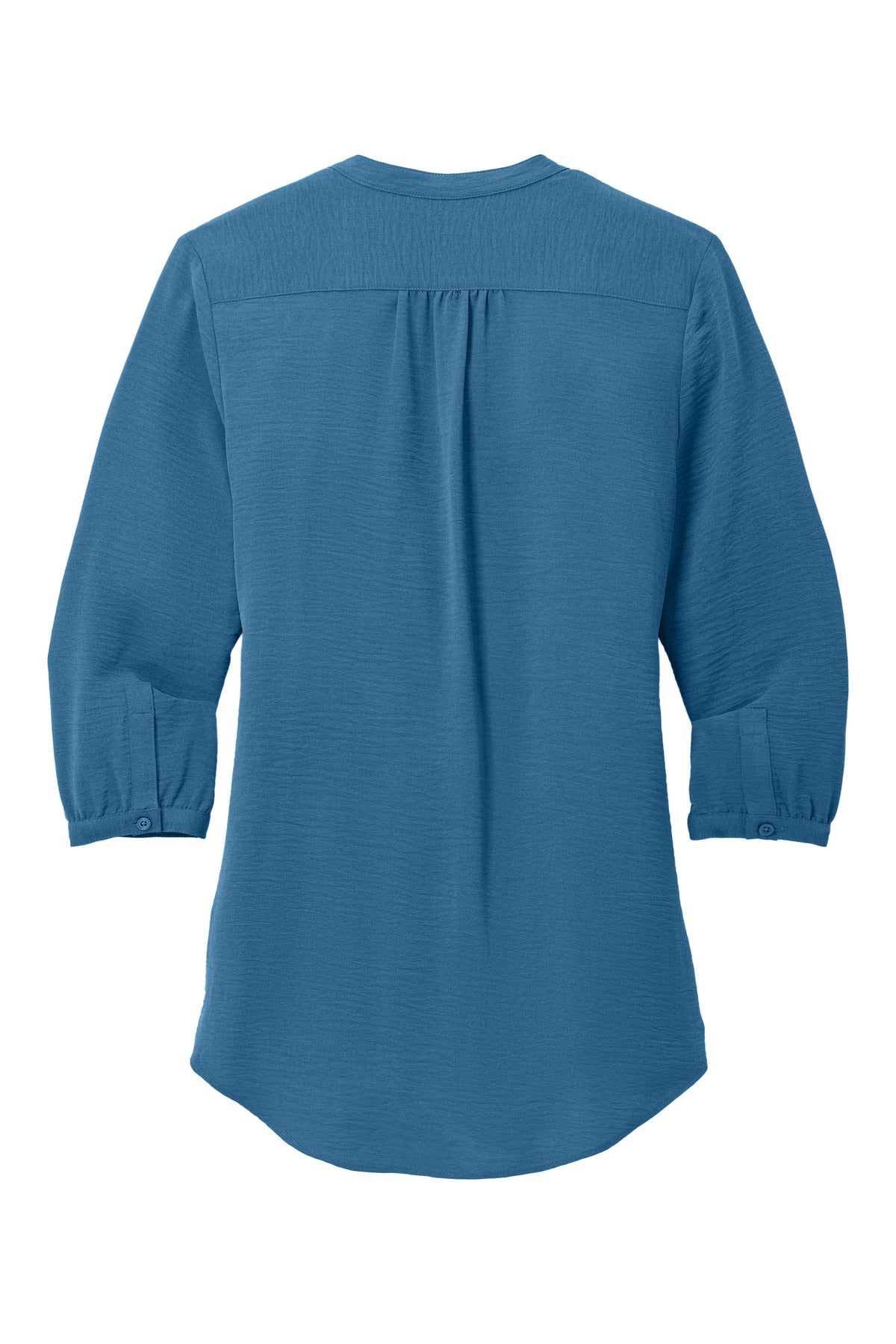 AegeanBlue Port Authority Women's 3/4-Sleeve Textured Crepe Tunic LW713