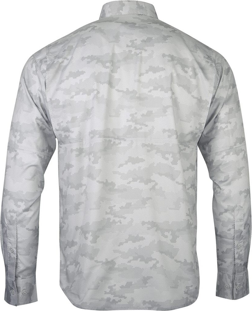 Rear View of Aluminum Buxton Sublimated Long Sleeve Fishing Shirt - 709
