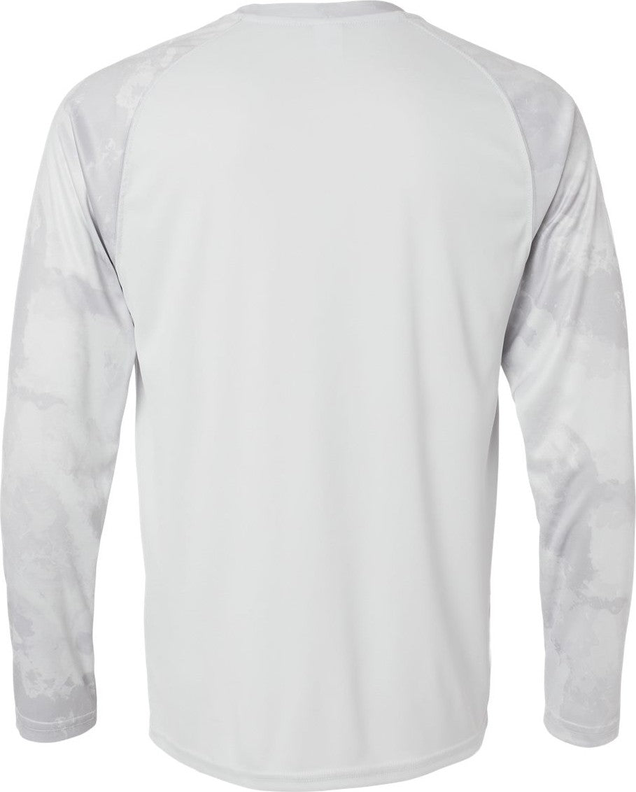 Rear View of Aluminum Cabo Camo Performance Long Sleeve T-Shirt - 228