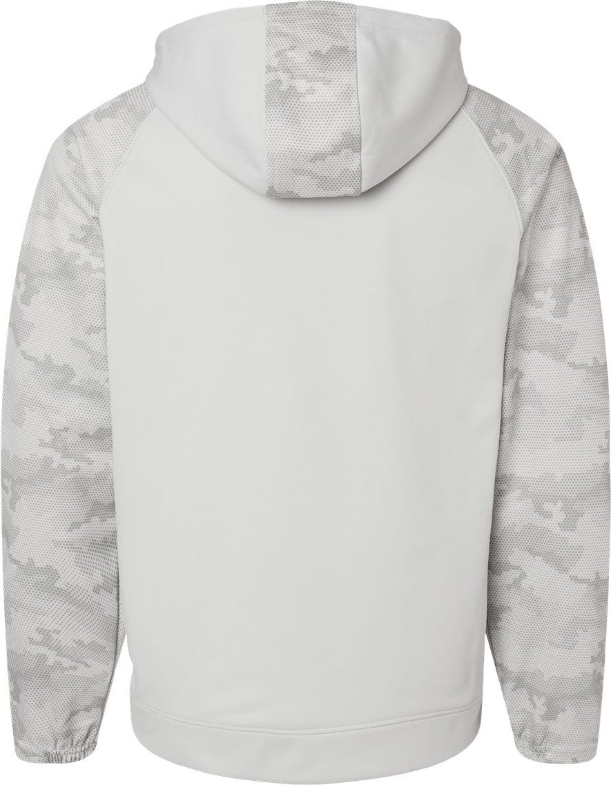 Rear View of Aluminum/ Grey Tahoe Camo Fleece Hooded Sweatshirt - 306