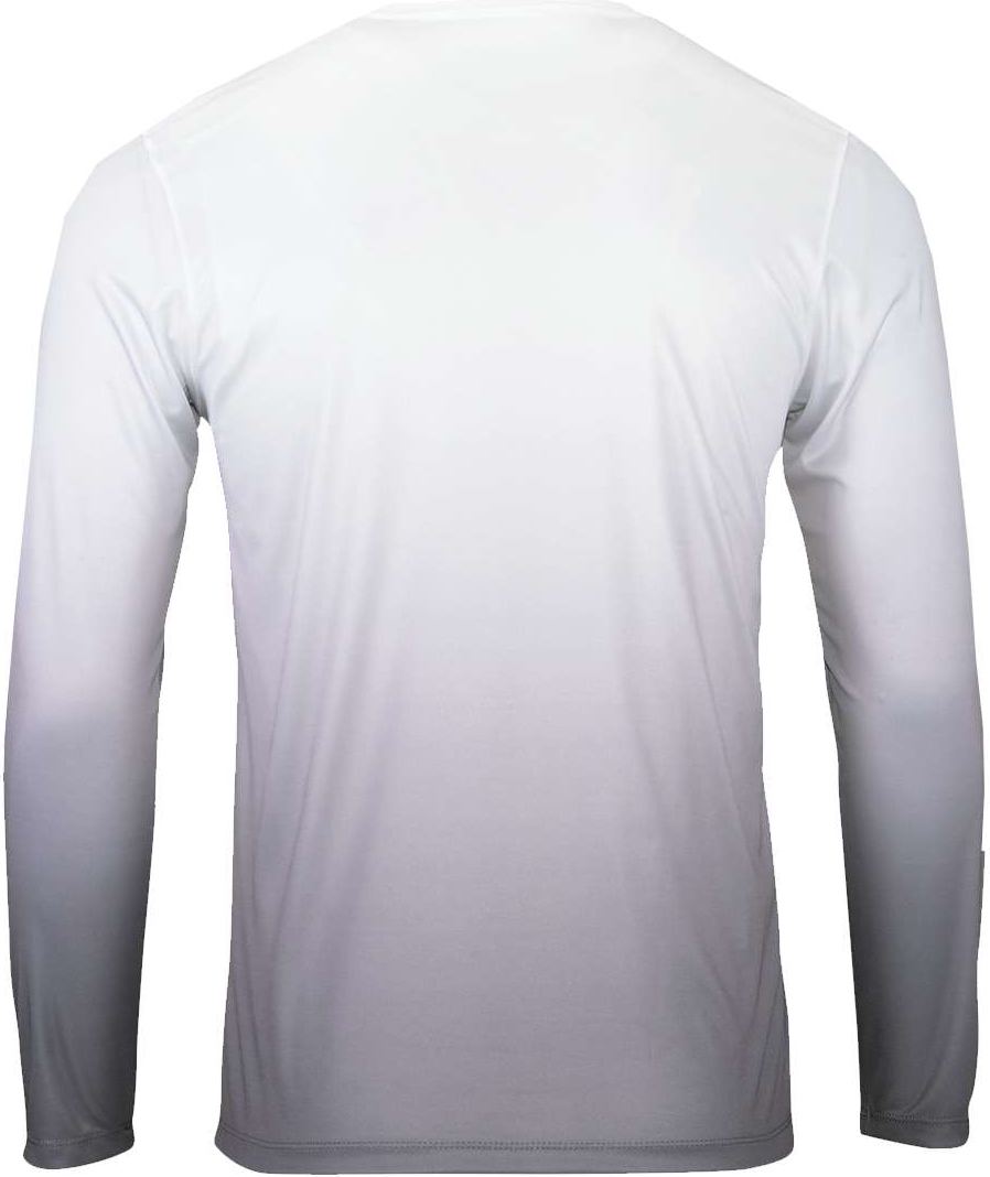Rear View of Aluminum Maui Performance Long Sleeve T-Shirt - 233