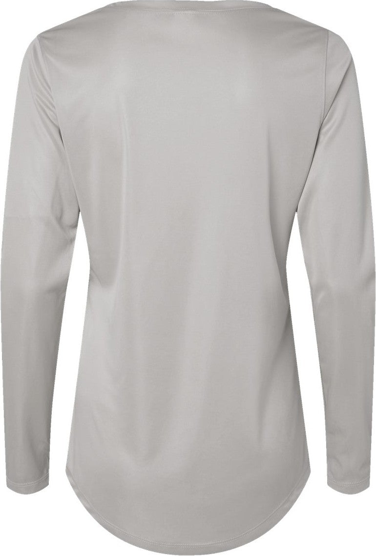 Rear View of Aluminum Women's Long Islander Performance Long Sleeve T-Shirt - 214
