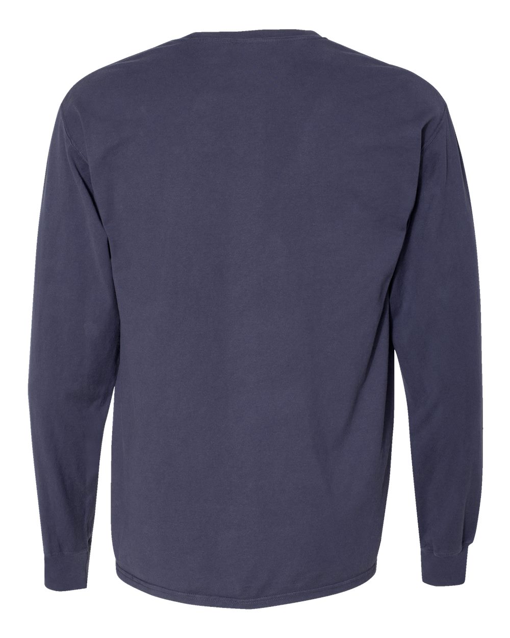 Rear View of Anchor Slate Garment-Dyed Long Sleeve T-Shirt With a Pocket - GDH250