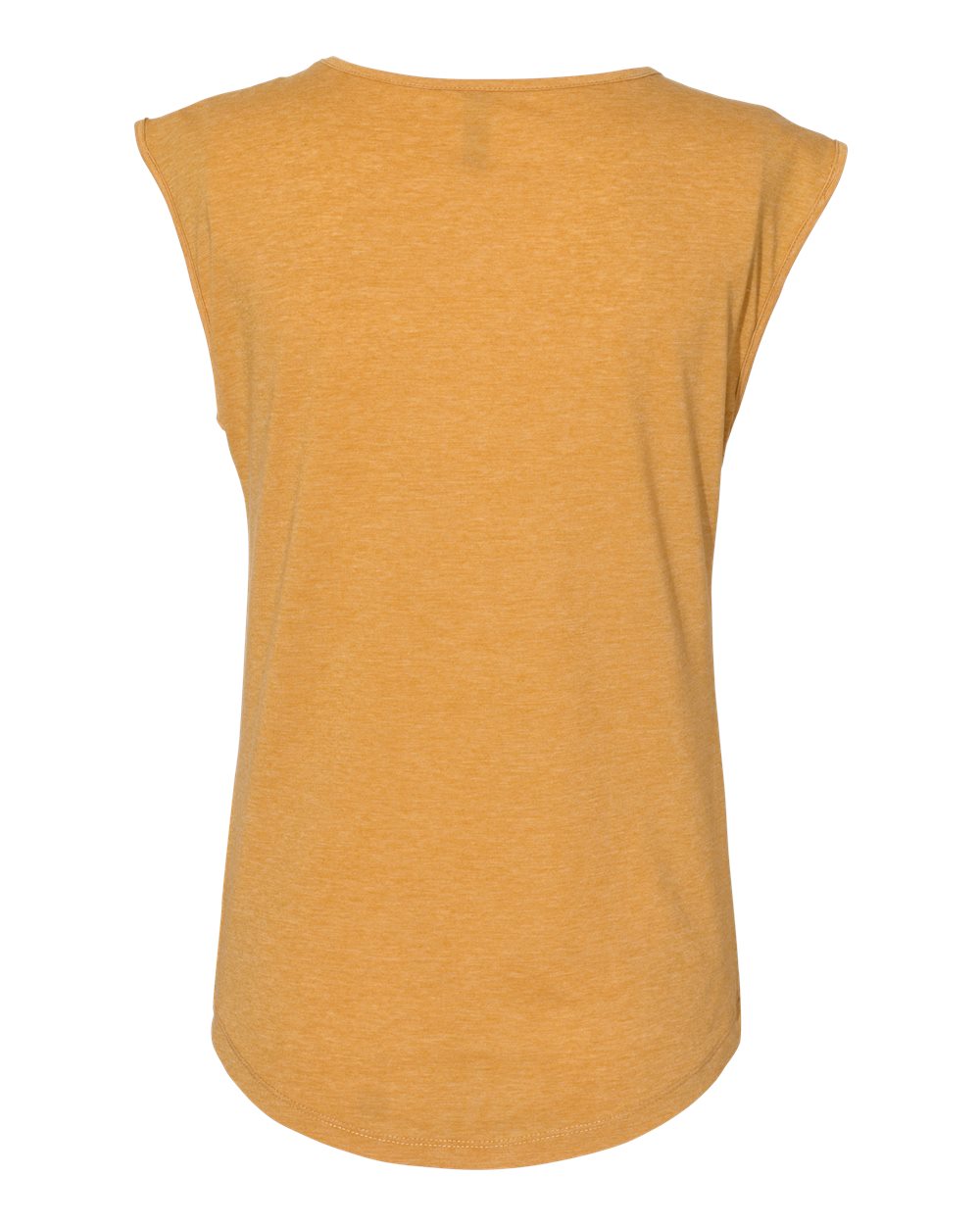 Rear View of Antique Gold Women&#39;s Festival Sleeveless Deep V-Neck T-Shirt - 5040