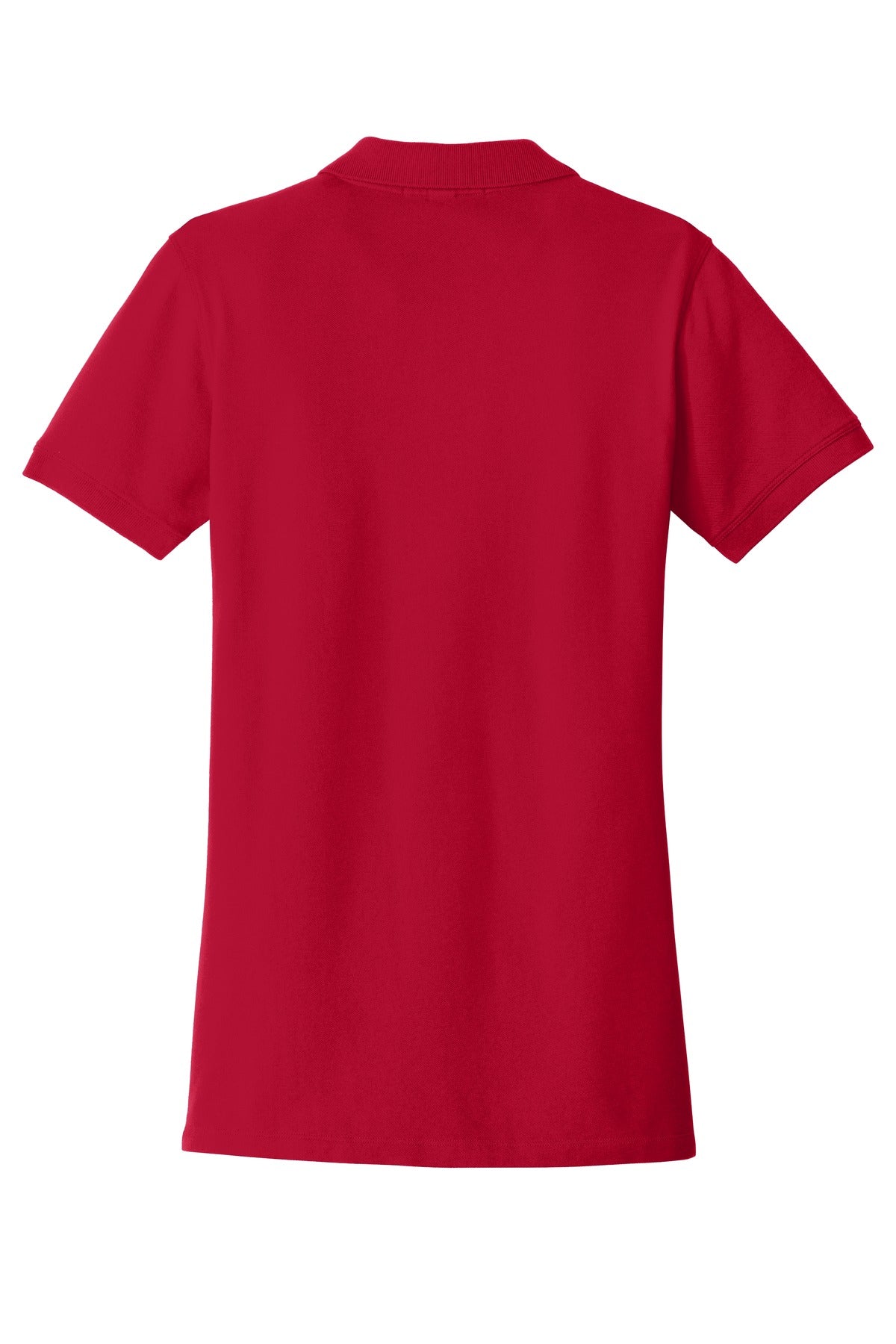 Front View of Apple Red Port Authority Women's EZCotton Polo. LK8000
