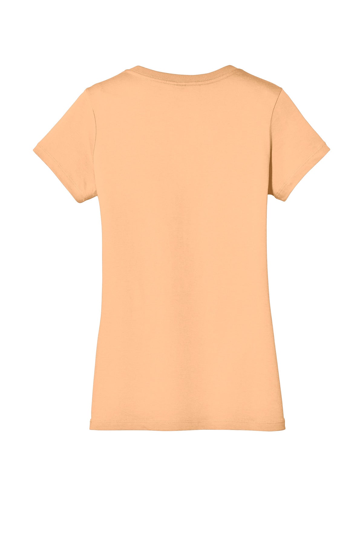 Rear View of Apricot District - Women's Perfect Weight V-Neck Tee. DM1170L