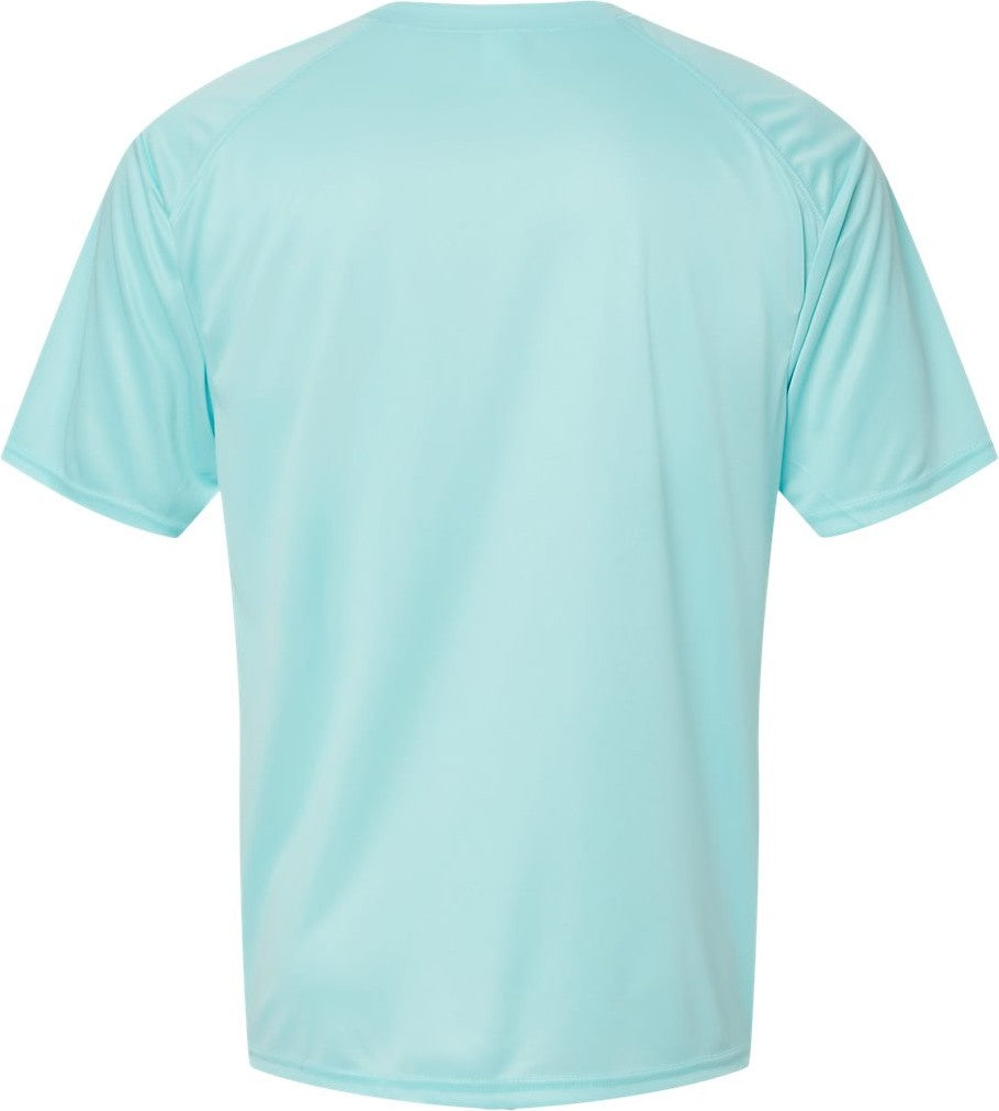 Rear View of Aqua Blue Islander Performance T-Shirt - 200