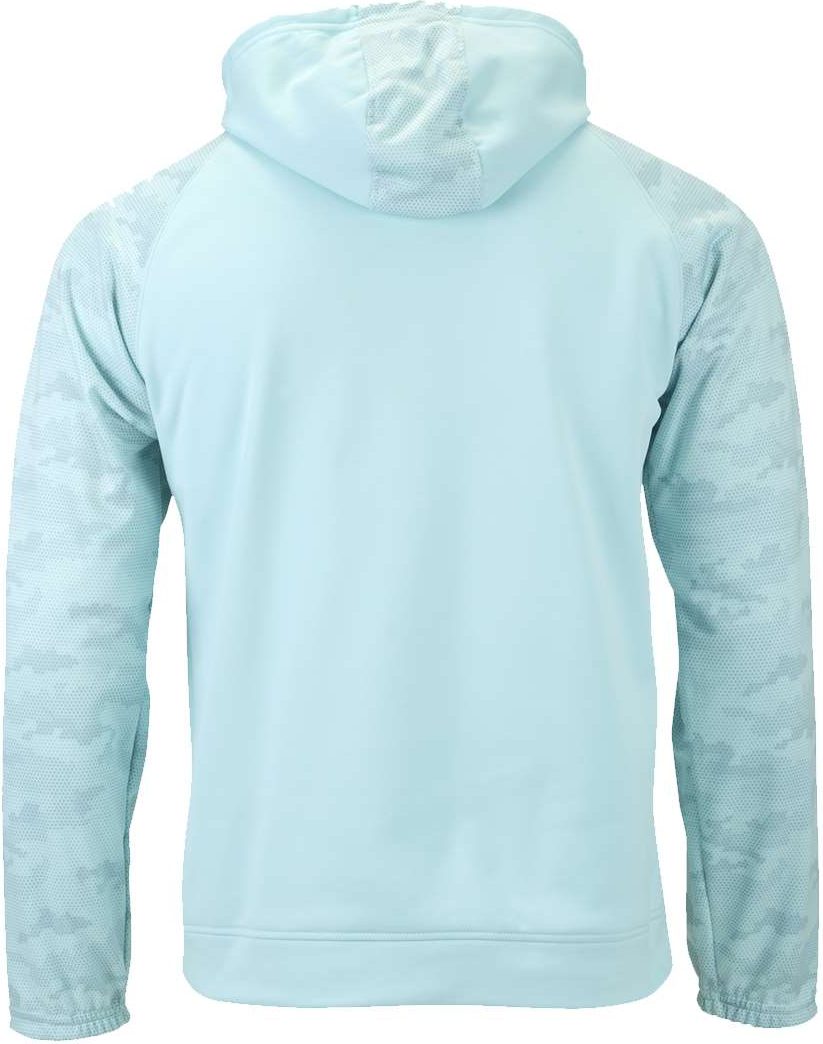 Rear View of Aqua Blue Tahoe Camo Fleece Hooded Sweatshirt - 306
