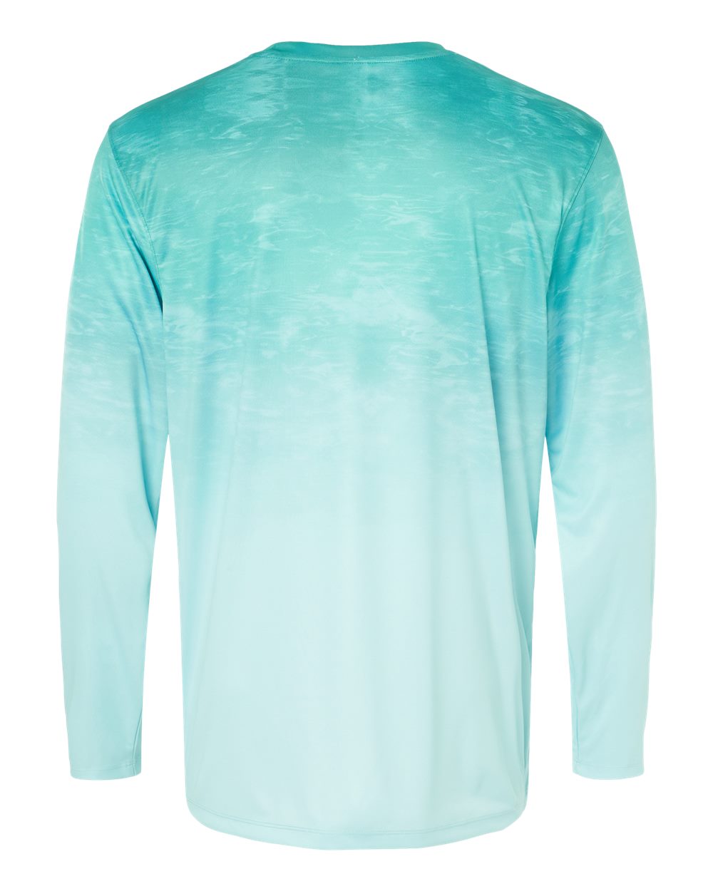 Front View of Aqua Fade Montauk Oceanic Fade Performance Long Sleeve T-Shirt - 229