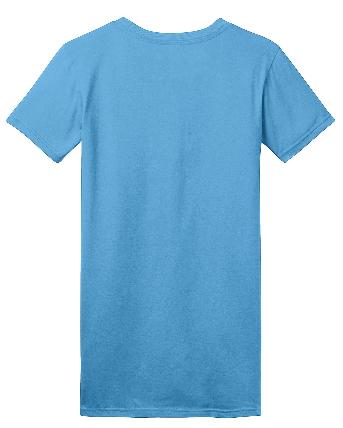 Rear View of Aquatic Blue District Women's Fitted The Concert Tee DT5001