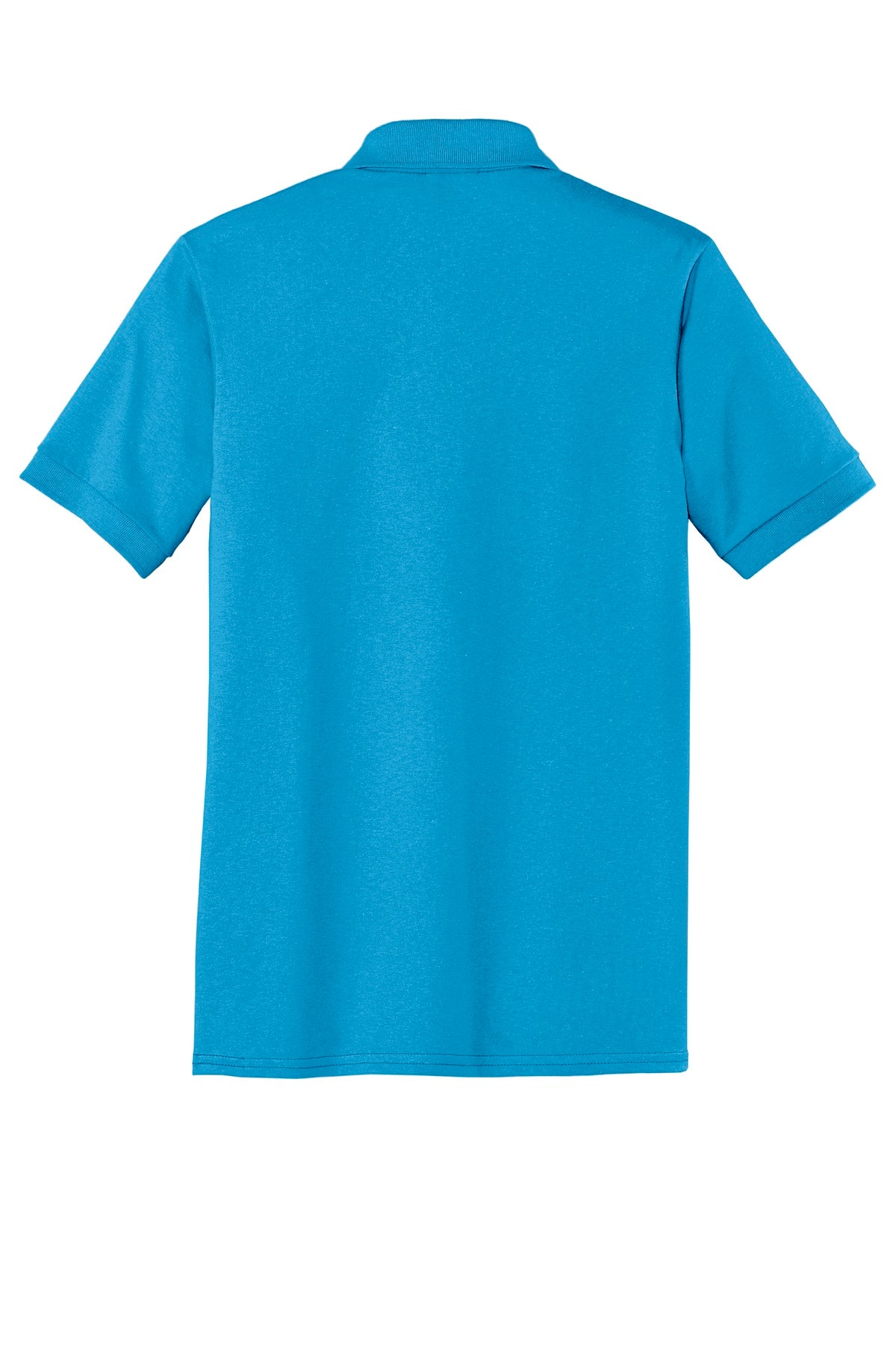 Front View of Aquatic Blue Port & Co Tall Core Blend Jersey Knit Polo. KP55T